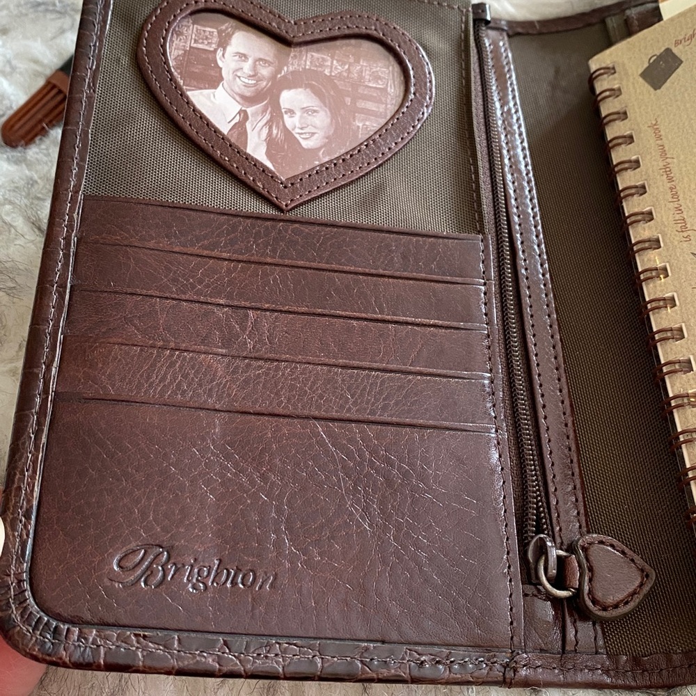 Brighton Brown Crocodile Embossed business organizer/Wallet with Silver Buckle - Picture 7 of 15
